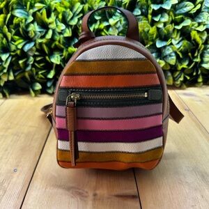 Fossil Megan Patchwork Mini Leather Backpack